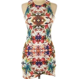 Wow Couture Sleeveless Tropical Mini Dress